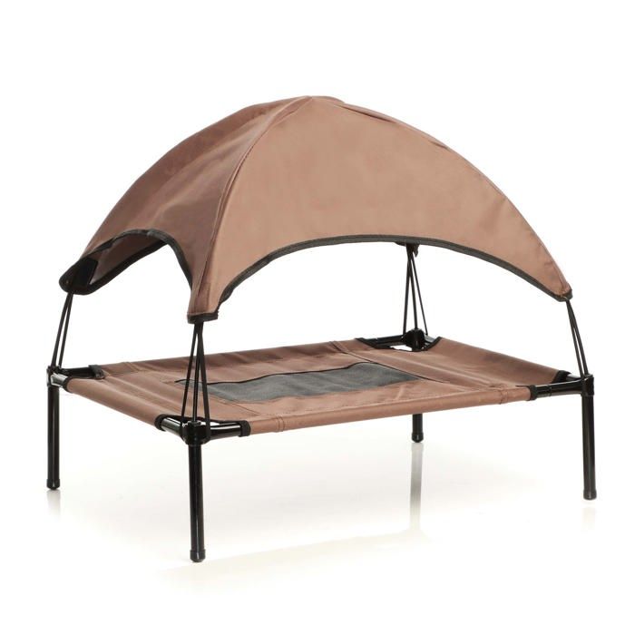 Transat Chien Marron 122x91x16cm 30kg Lit Relaxant surélevé Animal domestique protection soleil XL - 61150