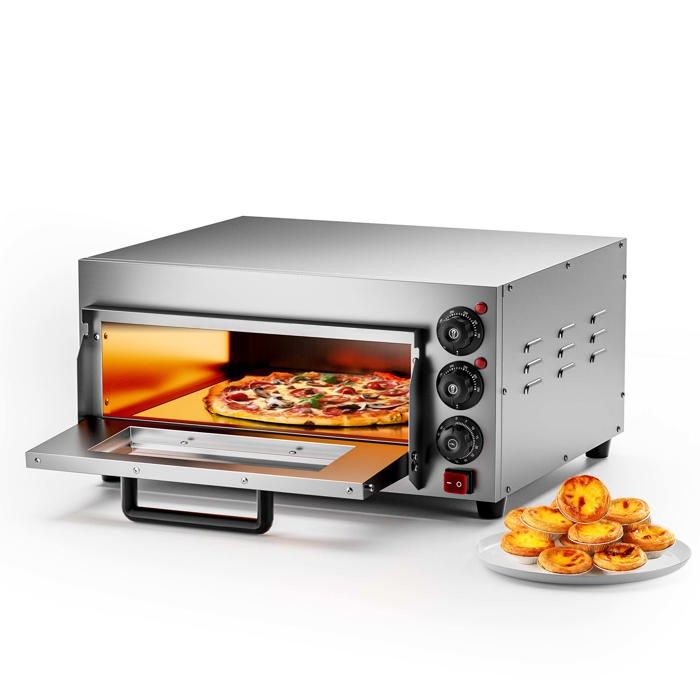 Four à pizza 2000W avec brique réfractaire pour pizza au four à pierre - 61998