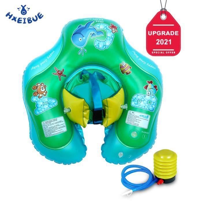 HXEIBUE Bouée pour Bébé, Anneau de natation Bébé Siège De Piscine Réglable Taille Gonflable - 54 x 50 x 19 cm