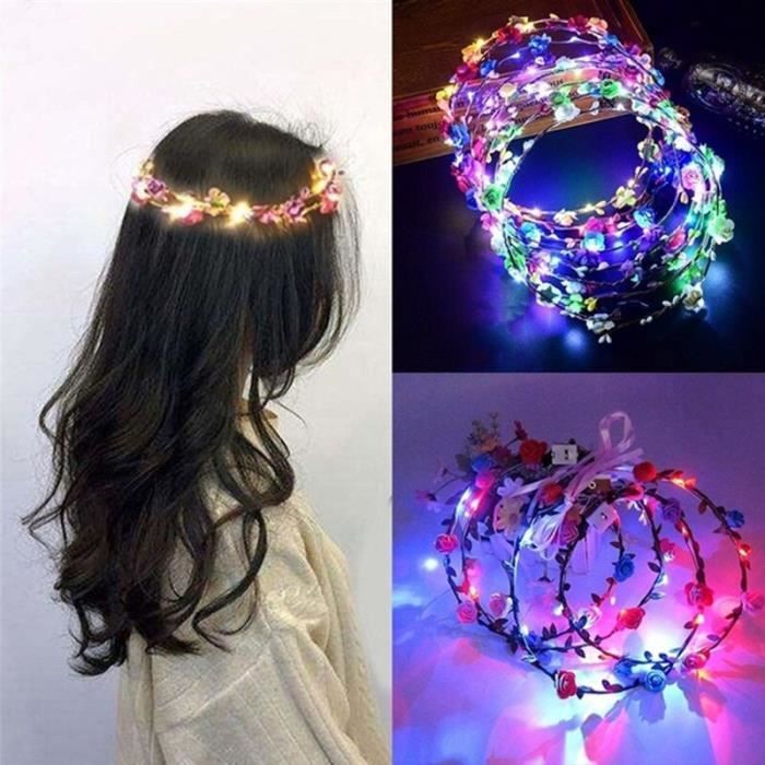 bandeau - serre-tête -Lumière LED Up brillant cheveux couronne fleur bandeau bandeau femmes filles ...- Modèle: Pink - MIZBFSC04557