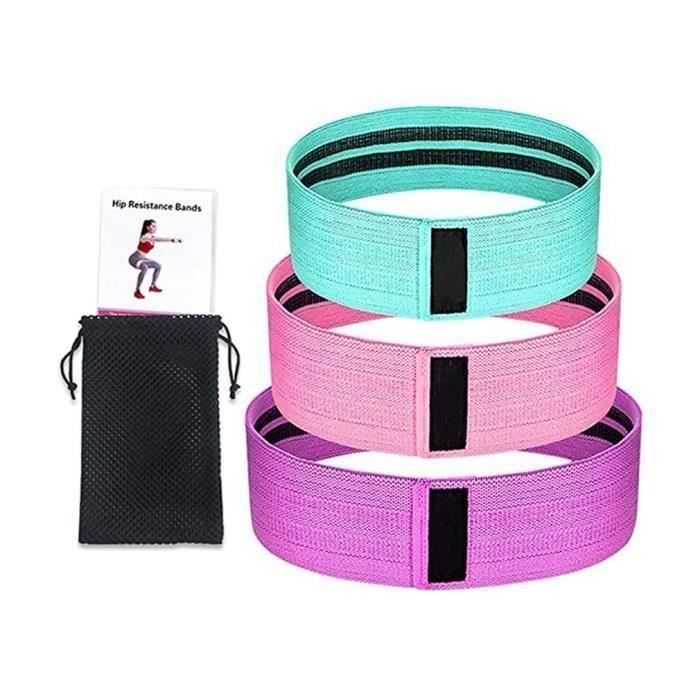 Bande Elastique Fitness – Bande de Resistance Set (3) - Équipement d'Exercices pour Musculation Pilates Squat Sport