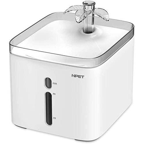 NPET Fontaine à Eau pour Chat Chien, Distributeur Eau pour Animal Domestique Filtre de Remplacement, 2,5L, Électrique et Ultra Silen