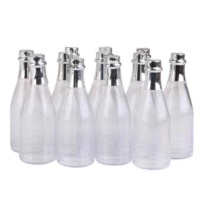 MO2151 12 PCS Bouteilles de Champagne Bouteille de bonbons Boite douche Fete Faveurs Clair