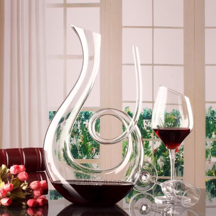 Carafe à décanter en cristal 1500ml en forme d'escargot pour vin rouge soufflé à la main Style italien Sans plomb Haute qualit