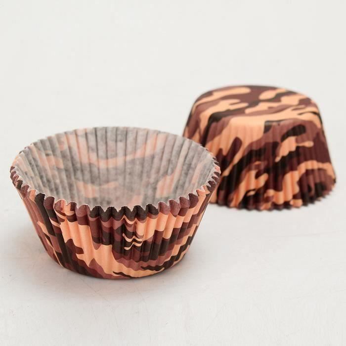 50Pcs Caissette De Muffin Papier Cupcake Gâteau Moule Pâtisserie Dessert Fête ng Brown L00752