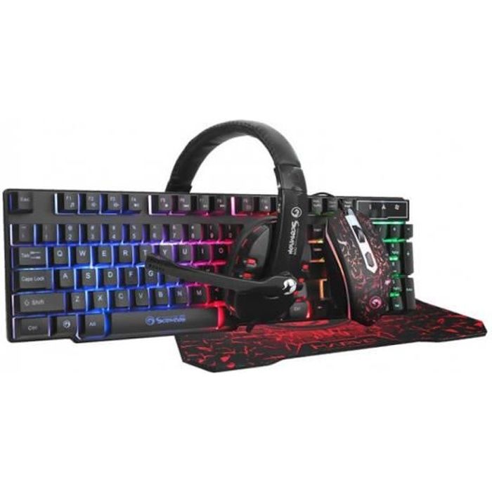PACK GAMING 4 EN 1 SCORPION CM370 TECLADO+RATON+AURICULARES+ALFOMBRILLA