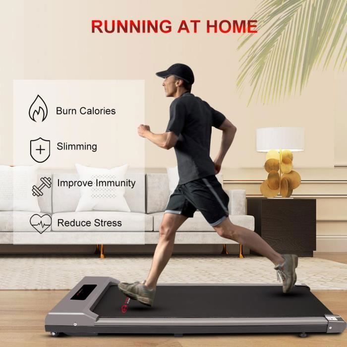Tapis de course - HOME FITNESS CODE- Motorisé 1-10 KM-H - tapis de marche Portable et Facile à Ranger- Écran LCD & télécommande