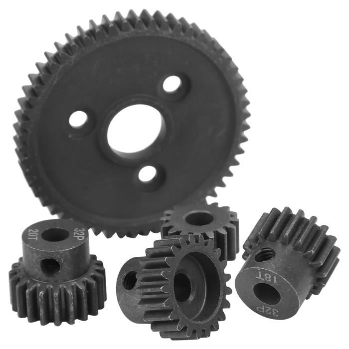 Tbest Ensemble d'engrenages à pignons de moteur à engrenages droits RC Engrenage principal de Diff 54T 16 T 18 T 20 T 21 T 32 P