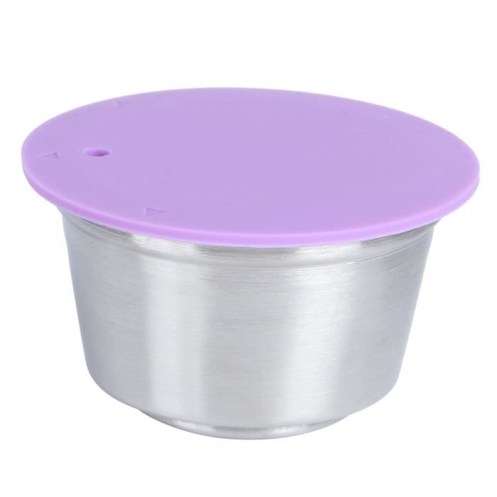Tasse de capsule de café réutilisable en acier inoxydable adaptée à la cafetière Dolce Gusto (violet)