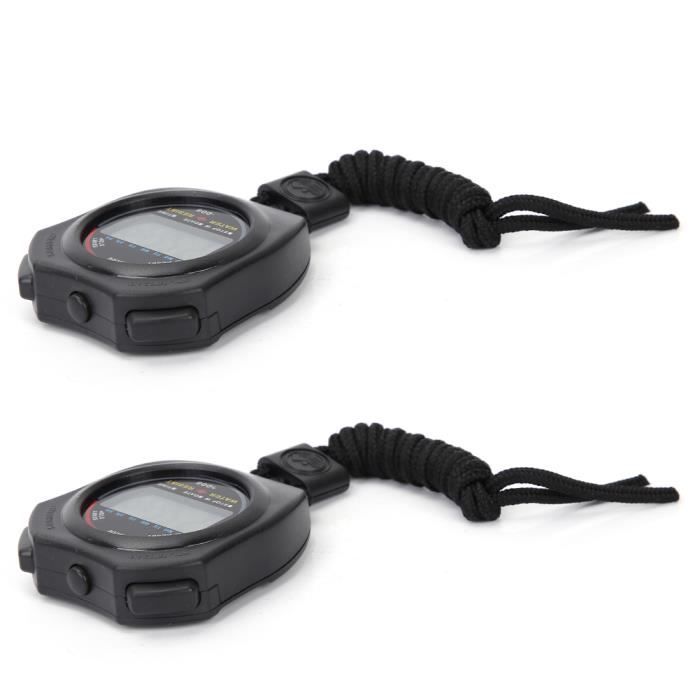 Dioche Chronomètre multifonctionnel Minuterie de chronomètre de sport de 2 PCS, chronomètre de poche multifonctionnel d'affichage