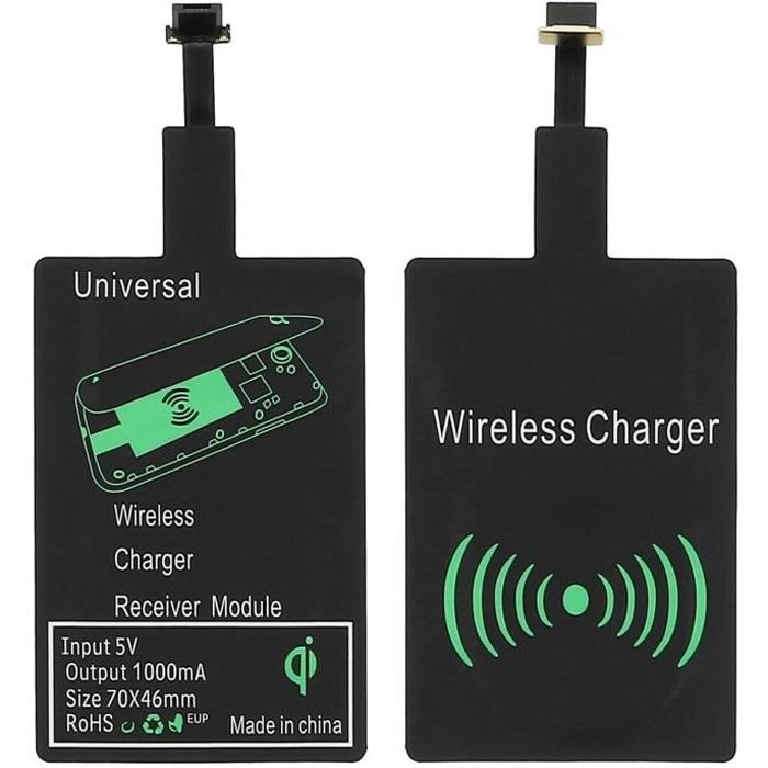 Kit De Transformation QI Smartphone / Tablette Charge Sans Fil Micro USB - Noir
