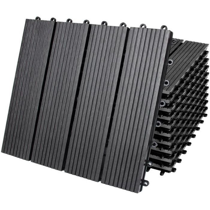 Dalles en plastique avec effet bois 37,7 x 18,6 cm pour int/érieur tr/ès polyvalent et auto-verrouillable CA 1 M2 ext/érieur et jardin LA BO/ÎTE CONTIENT 14 PIECES Couleur beige