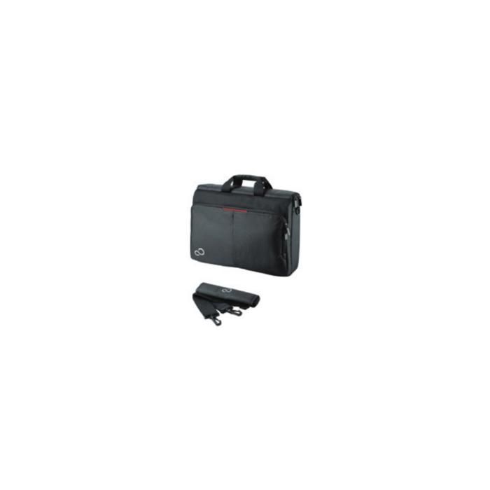 FUJITSU Sacoche de transport Prestige - Sac à dos Style pour Ordinateur Portable 39,6 cm (15,6-) - Noir et rouge - Absorbe Les Chocs