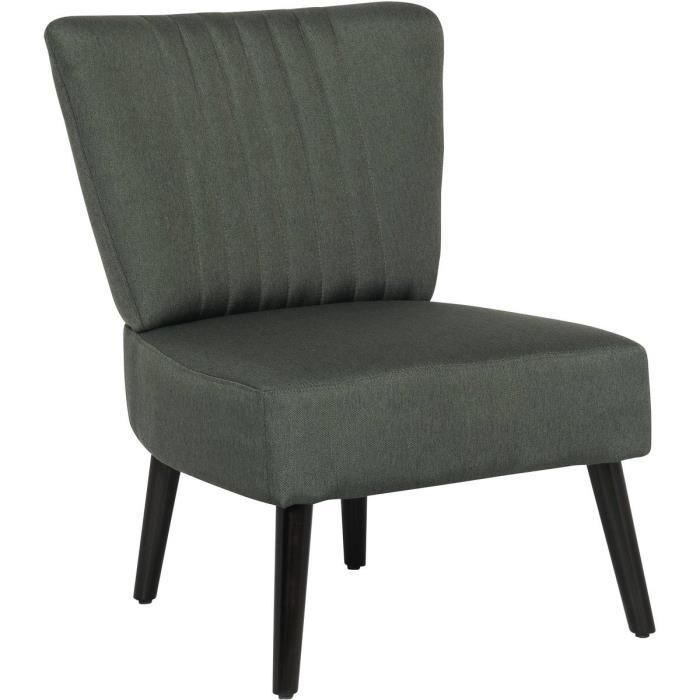 Fauteuil en tissu -Zoé- - 1 place - Gris foncé
