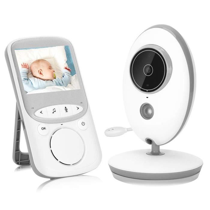 Bébé Moniteur sans Fil 2.4 Pouces Ecoute Bébé 2.4GHz Babyphone avec Caméra Vision Nocturne Grand Angle de Vue Longue Portée Températ
