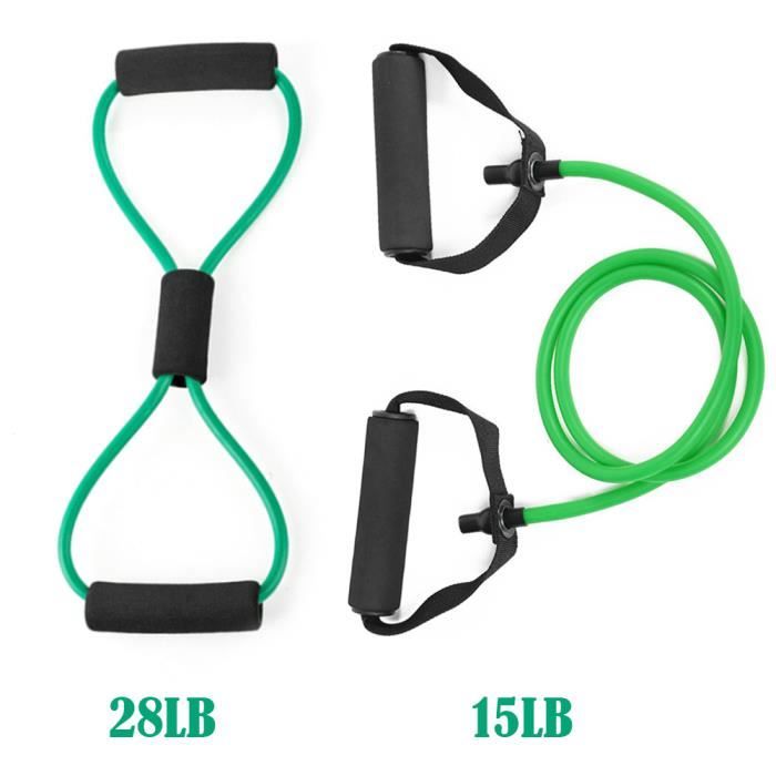 2PCS Yoga Pull Rope Exercice élastique 8-Shape Resistance Band Fitness Expander Rope Band-890