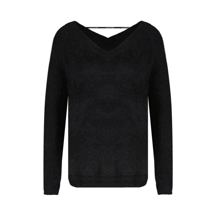 DEELUXE Pull brillant col V ARMELLE Black Lurex