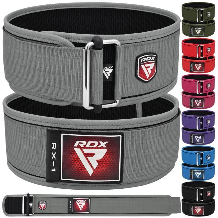 RDX Ceinture de Musculation 4” Support Lombaire arrière Ceinture Haltérophilie, Bodybuilding Workout Ceinture, Gris, M