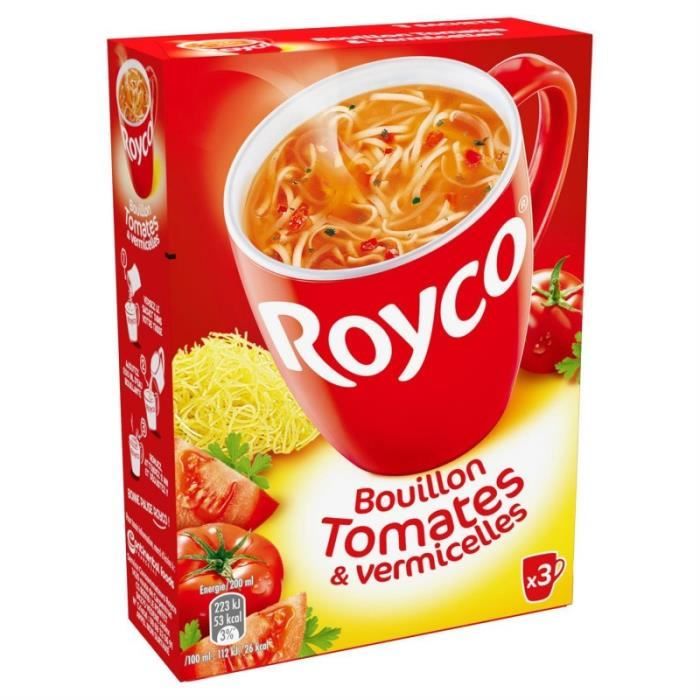 ROYCO - Minute Soup Bouillon De Tomates Et Vermicelles 60G - Lot De 4