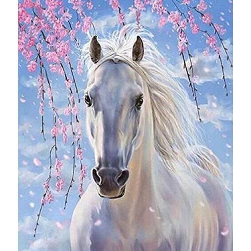 Diamond Painting Décoration De La Maison Cadeau Complet Diamant 2019 DIY 5D Diamant Peinture Point De Croix Diamant Blanc Cheval P