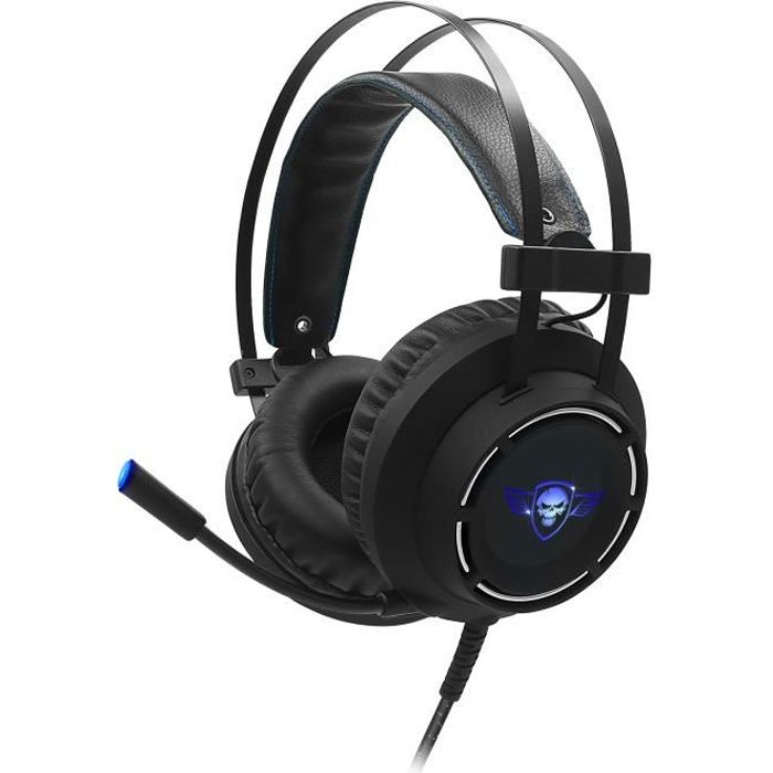 SPIRIT OF GAMER - Casque Elite-H70 Pour PS4 - Son Surround Virtuel 7.1 – Microphone Flexible - LED RGB 7 Couleurs – Similicuir