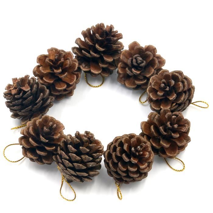 TRIXES Lot de 9 Pommes de Pin Décoratives Suspendues Décorations d'Arbre de Noël