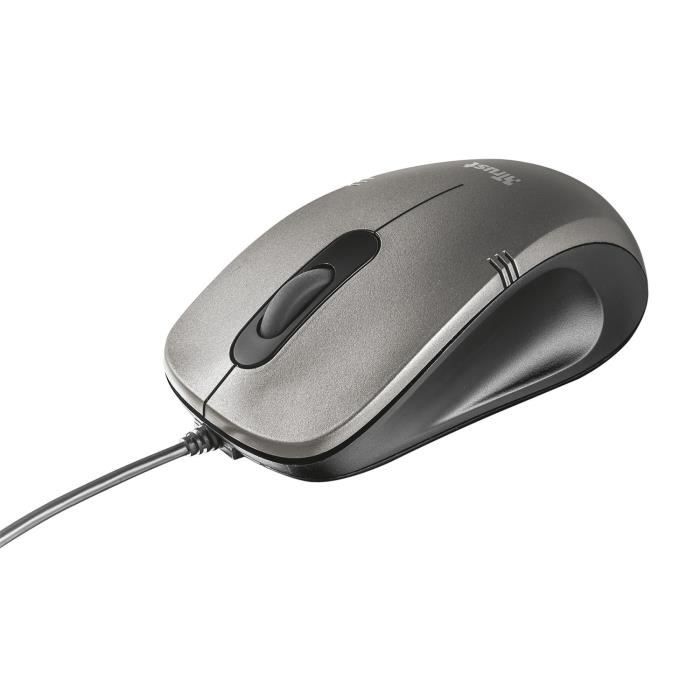 Trust Ivero Souris Compacte pour Ordinateur - 900 DPI - 3 Boutons - Noir-Gris