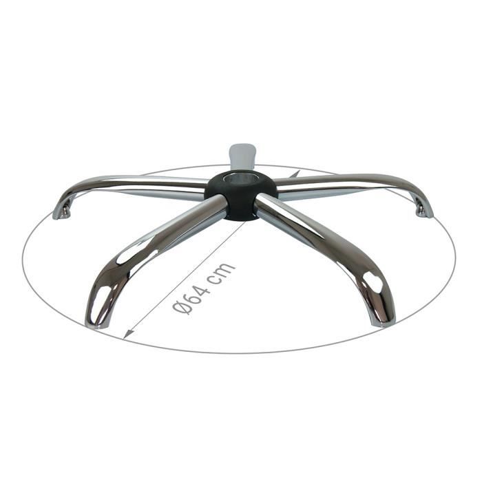 Pied fauteuil 5 branches metal chromé 320mm