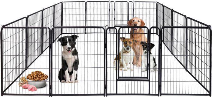 Meilleurs prix pour YUENFONG Enclos pour chiots avec porte Parc pour chiens Flexible Enclos pliable,pour Chat Chiot Lapin (65 x 80 cm chacun, 16