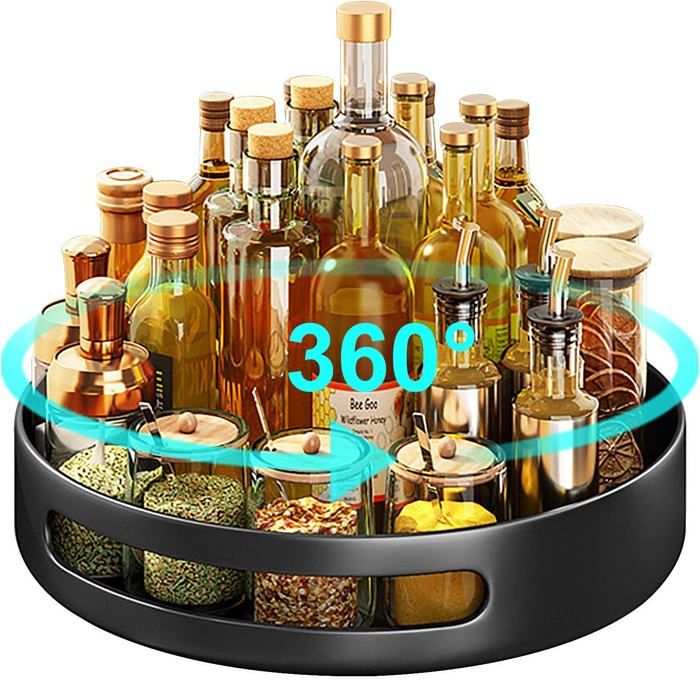 Plateau Tournant Epices Plateaux Rotatifs Lazy Susan - Lot De 2 (25 Et 30 Cm), Organiseur Pour Frigo, Cuisine, Salle De Bain Organiseur De Cuisine Antidérapant