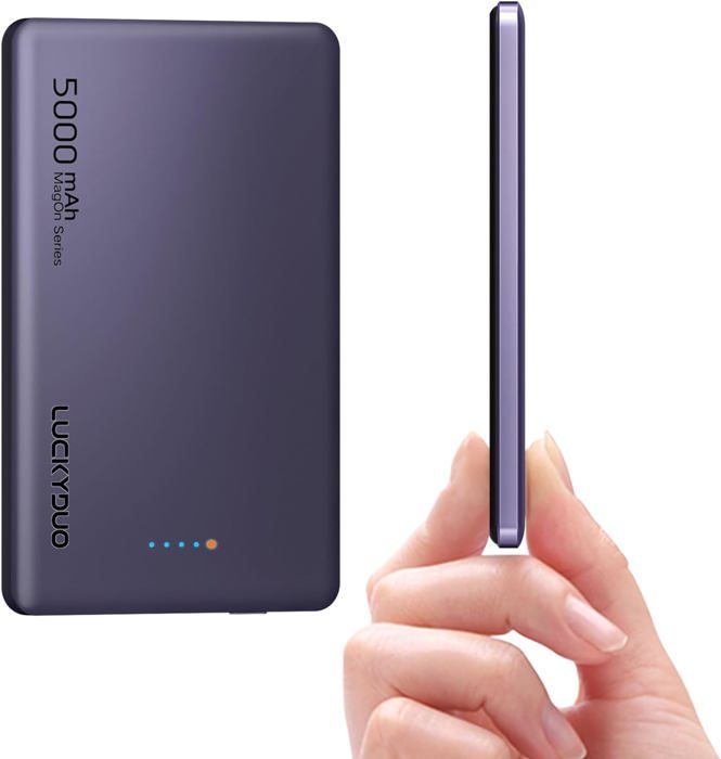 Batterie Externe MagSafe 5000mAh Pour IPhone 12 à 16 - Charge Rapide Sans Fil Magnétique 15W, Portable Et Sécurisée