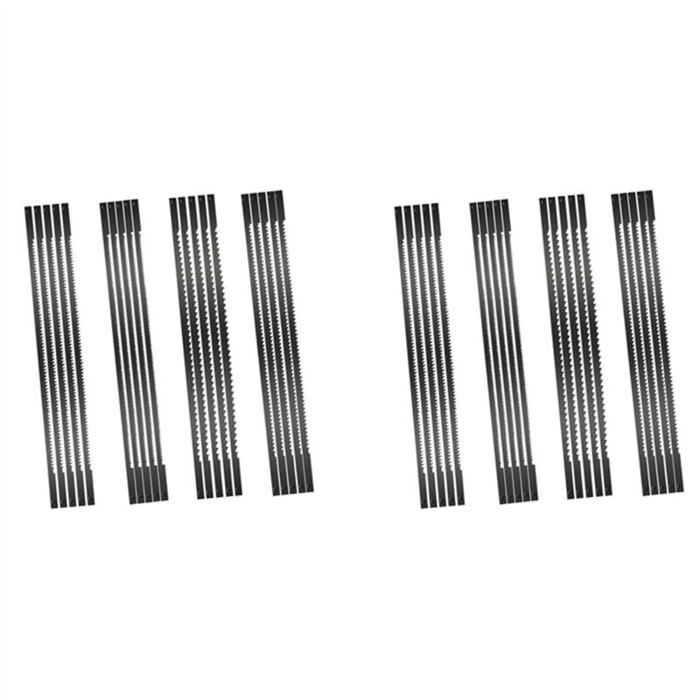 24 Pièces Lames De Scie à Chantourner 130mm Acier Carbone - Tailles 1 à 8 Pour Bois, Plastique, Métal