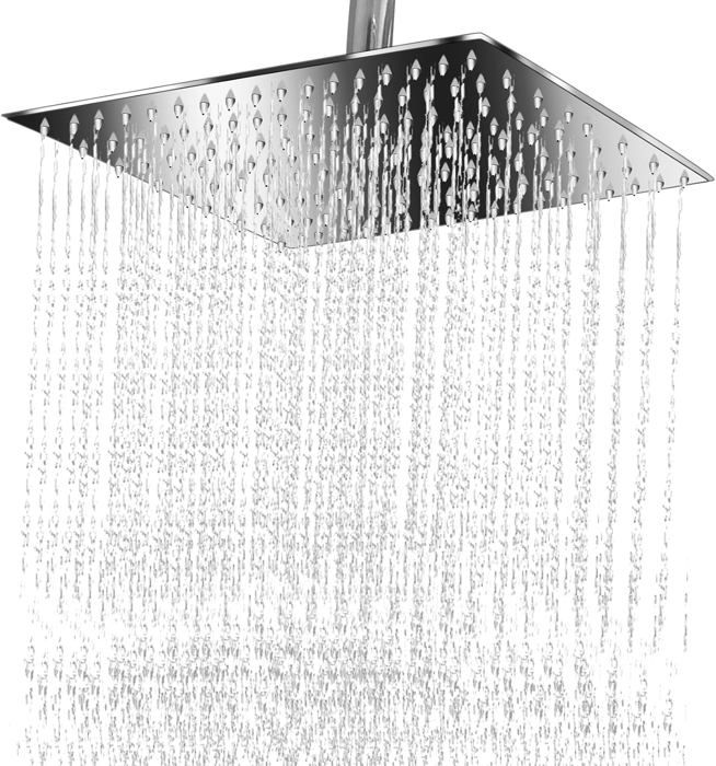 Pommeau De Douche Pluie En Acier Inoxydable - Économie D'eau, Haute Pression - 1/2 Pouce, Pour Installation Mur/plafond