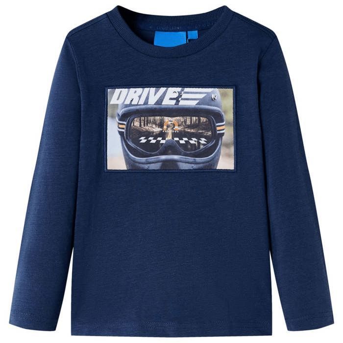 T-shirt enfants manches longues mélange bleu marine 92/104/116/128/140