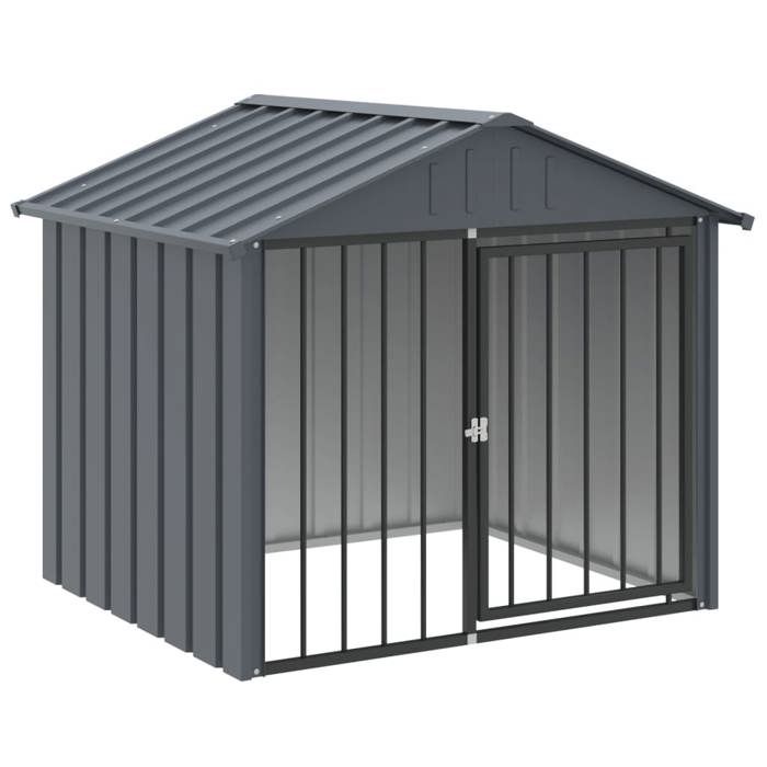 Niche pour chien - UU - avec toit - noir 117x103x102 cm acier galvanisé A65