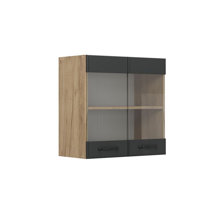 Armoire en verre R-Line 60cm Anthracite campagne/Chêne de force doré Vicco 53512