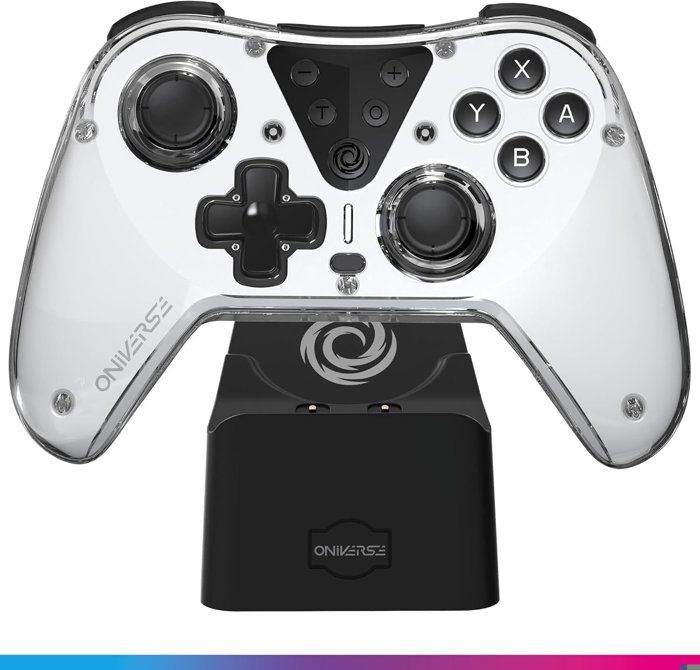 Manette de jeu - Oniverse - Astralite Blanche - Compatible Switch OLED/Lite - Sans fil - Dock de charge inclus