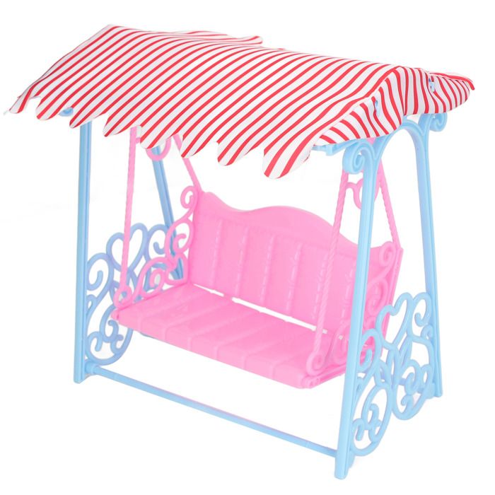 Veemoon Mini Balançoire Maison Poupée Avec Cheval à Bascule & Toboggan - Set Aire De Jeu - Accessoire Déco