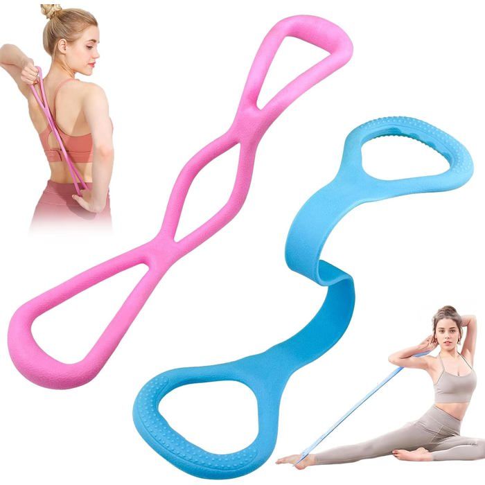 Lot de 2 bandes de résistance de fitness durables pour la poitrine extenseurs de résistance TPR pour finesse yoga pilates