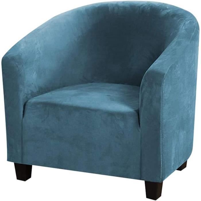Housse de Fauteuil Club - Extensible - Lavable - Velours - Anti-usure