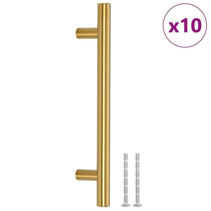 @FRENCH Poignées darmoire 10 pcs doré 128 mm acier inoxydable 3876809
