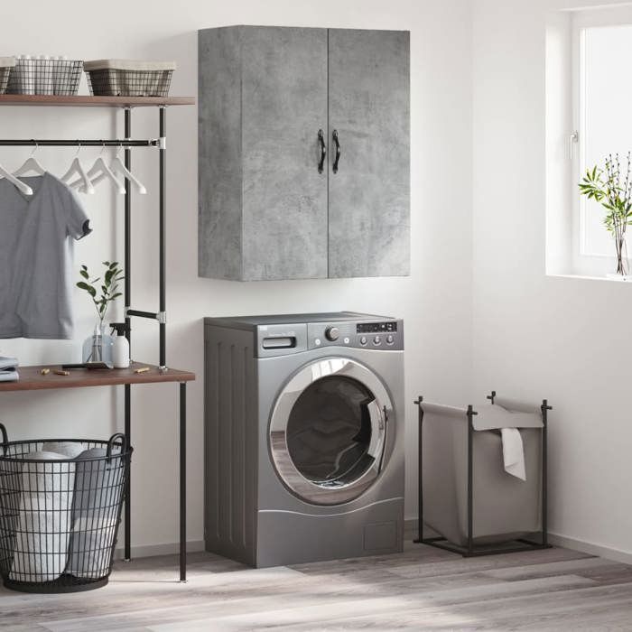 Armoire murale - vidaXL - Gris béton - Bois dingénierie - 69 5x34x90 cm