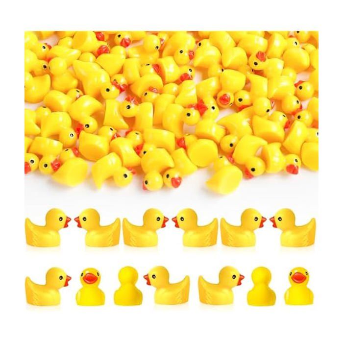 Comparer les prix de 100 Pièces Mini Canard en Résine Jaune - 16 x 18 cm Mini Canards Mini Figurines de Canards pour Le Bricolage pour Aquarium Label