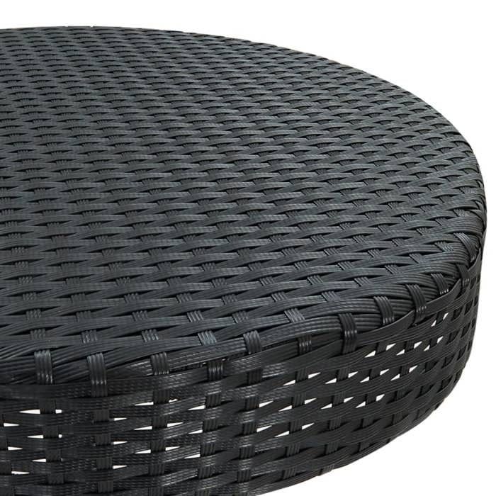 Black Friday Table à dîner de jardin BURKE 2/4 PERSONNES Noir 605x106 cm Résine tressée TTT547