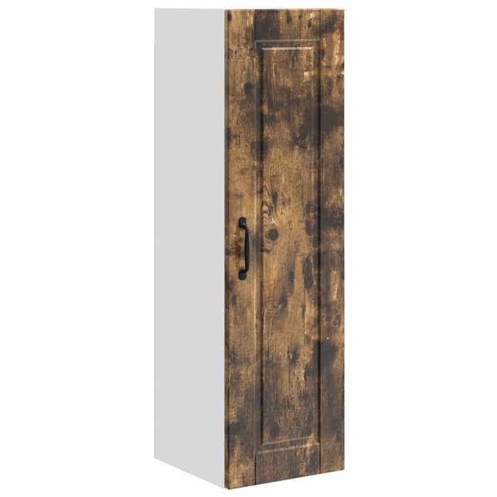 ABOTT@Buffet de Cuisine KENNETH - Armoire Bas/Colonne/ Armoire de cuisine - avec étagère Chêne fumé 30x31x100cm - 760090