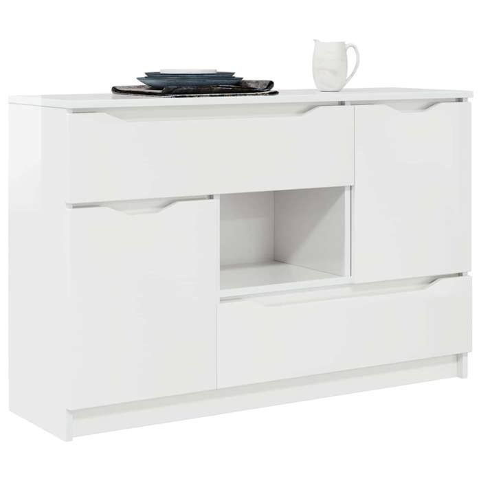 &Black week Buffet bahut - Commode/Buffet salon contem - MODERNE Buffet - Blanc brillant - 100x30x656 Bois dingénierie 95799