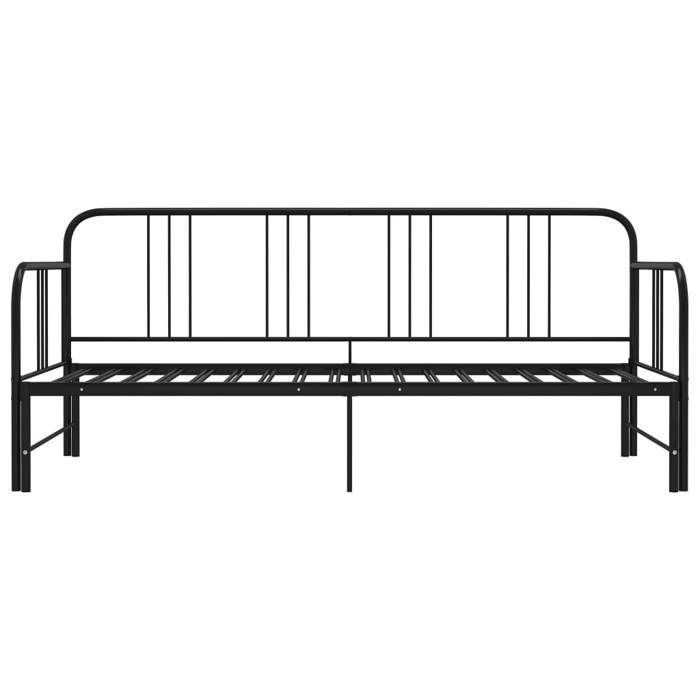 Remise 2026Lit 2 places Noir - 200x90 cm (Lxl) - LEMON® - Cadre de canapé-lit extensible - sans matelas - Noir Métal 90x200cm 5467