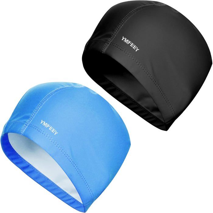 Bonnet de Bain Piscine Natation pour Adulte Bonnet de Bain Tissu PU Souple Bonnet de Natation pour Mixte Adulte Hommes Femmes.