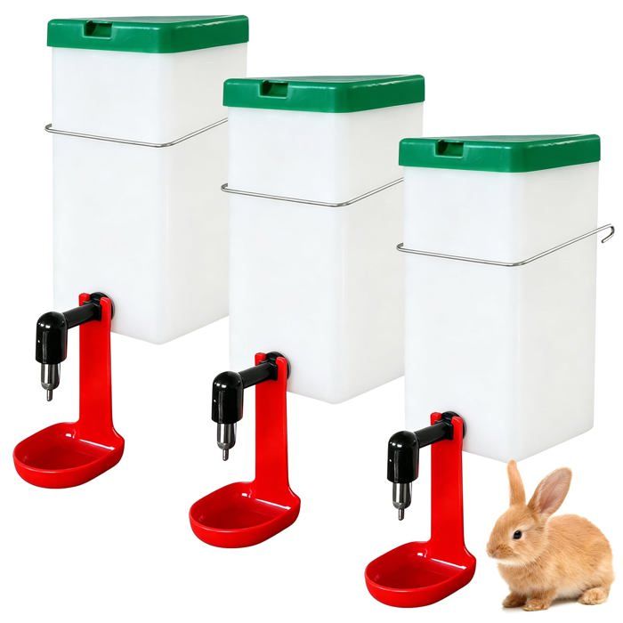 Lot de 3 abreuvoirs pour lapins - 1000 ml - Distributeur deau autatique à suspendre - Bouteille deau pour animaux  FONTAINE A EAU