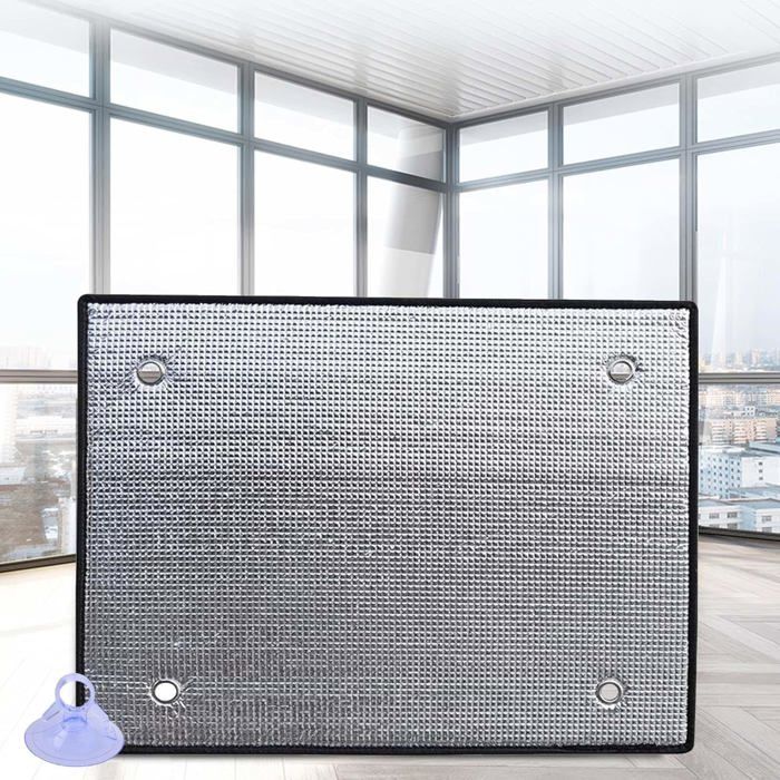 Film de fenêtre réfléchissant chaleur isolation aluminium autocollant confidentialité anti-UV ventouses 50x80cm / 20x31 pouces